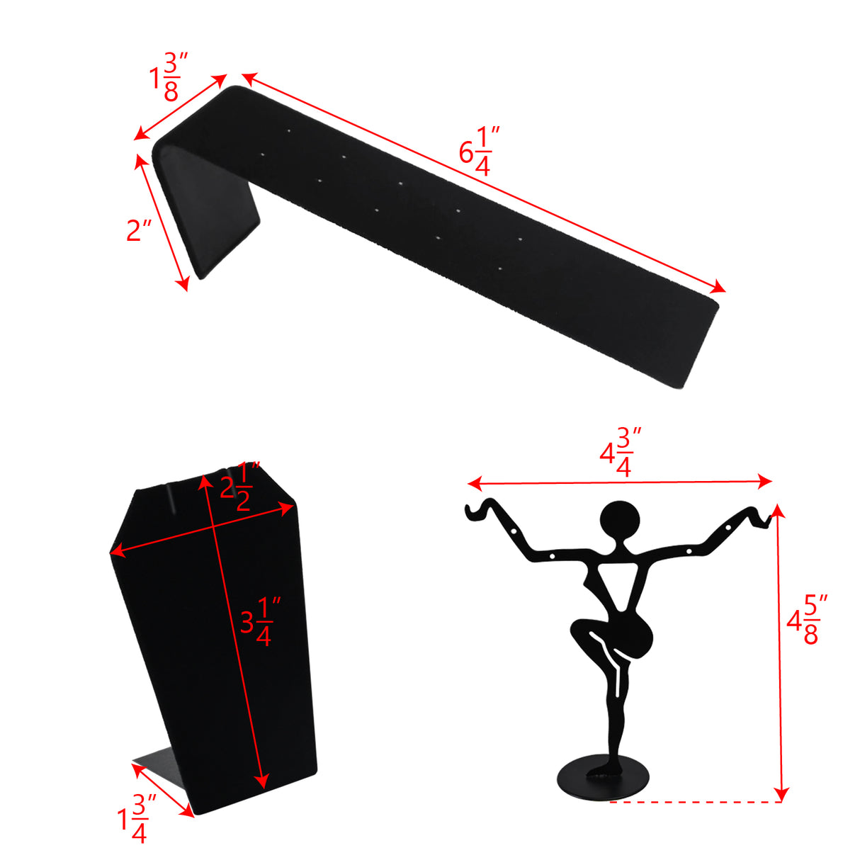 Versatile Black Velvet Jewelry Display Set