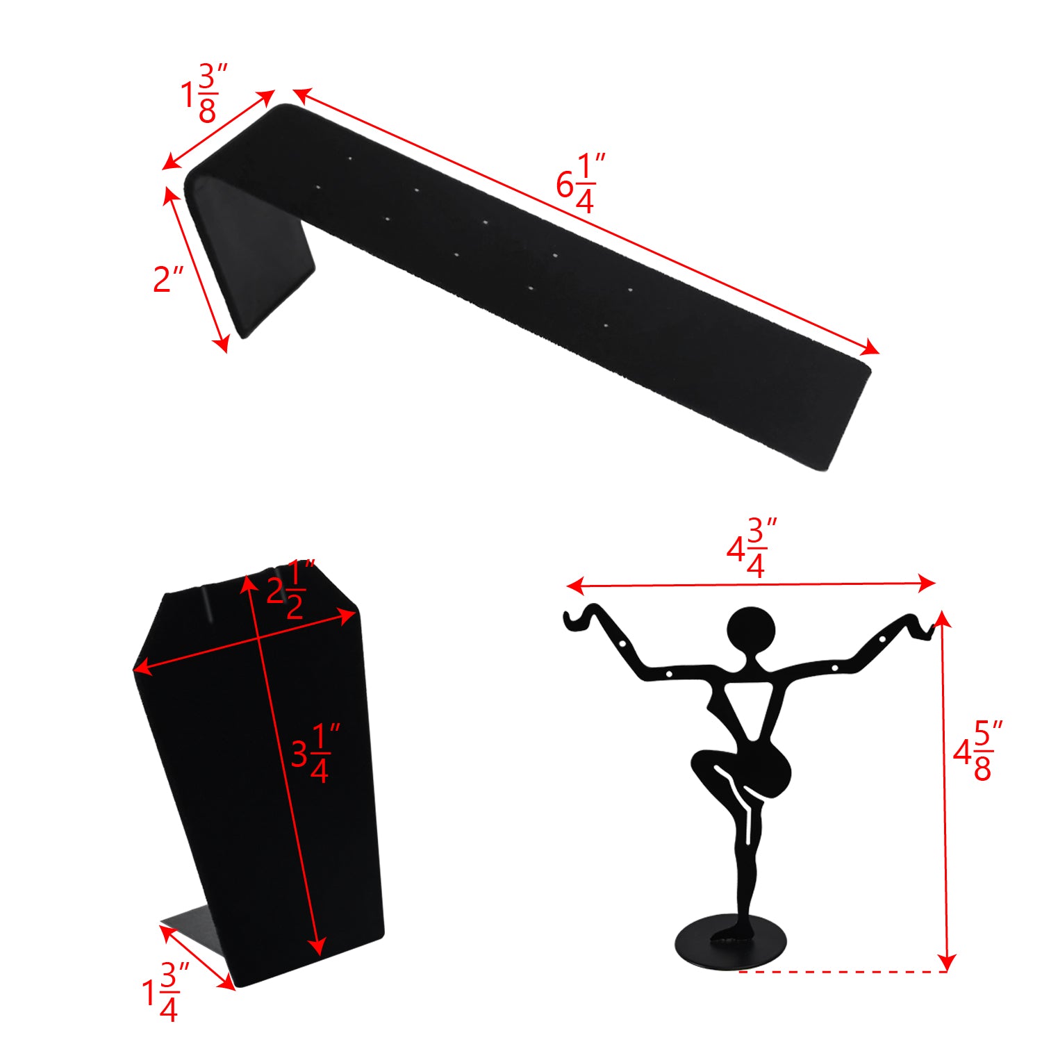 Versatile Black Velvet Jewelry Display Set