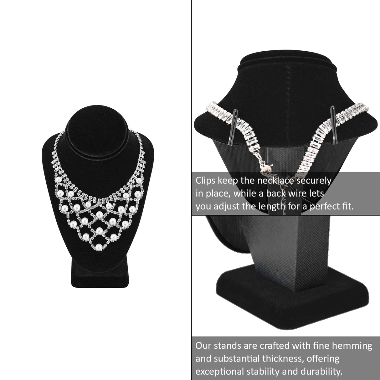 Versatile Black Velvet Jewelry Display Set
