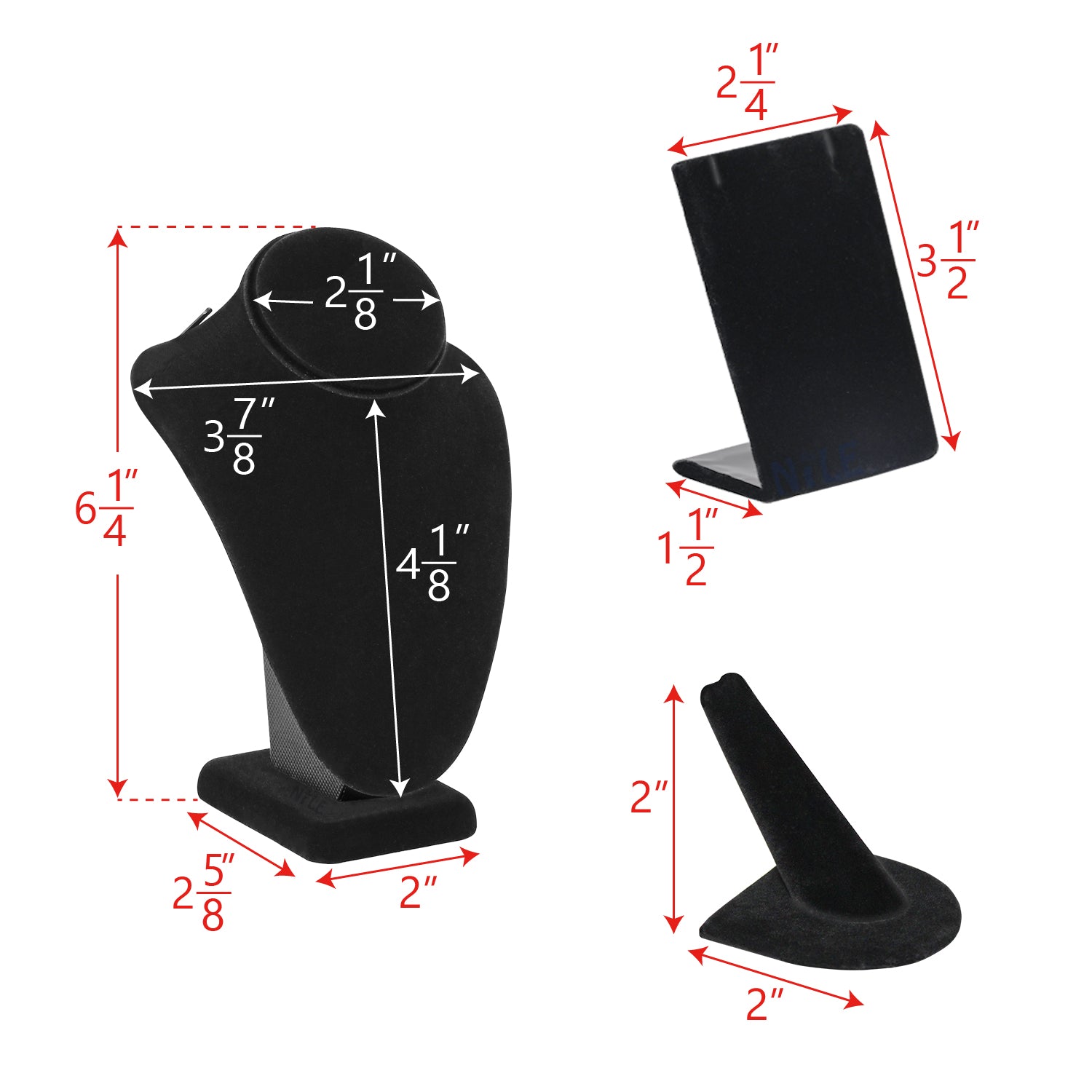 Versatile Black Velvet Jewelry Display Set