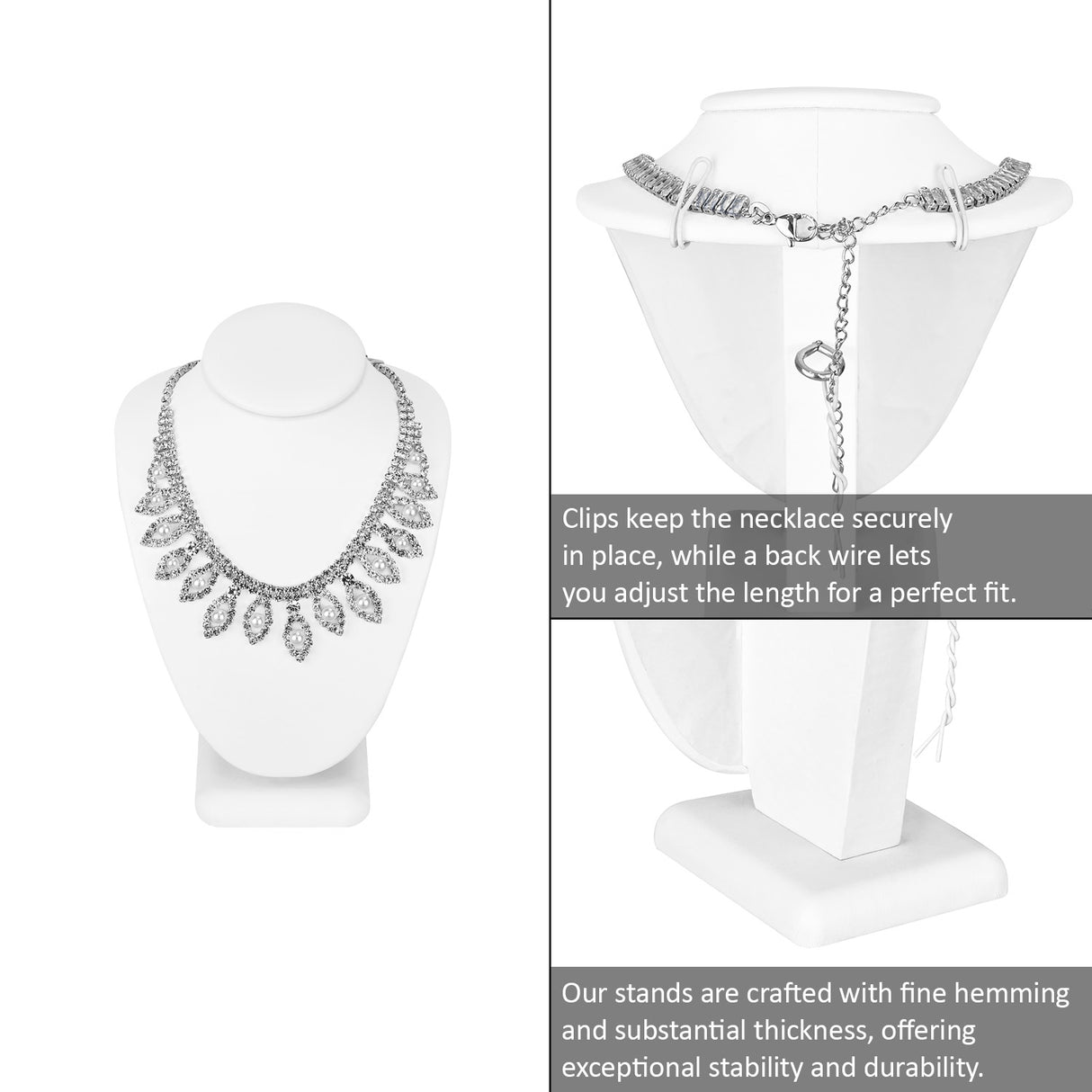7 Pcs Jewelry Display Set,  Premium White Faux Leather