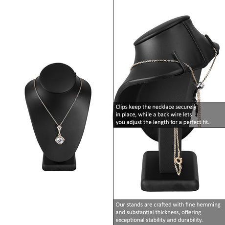 Versatile Premium Black Faux Leather Jewelry Display Set