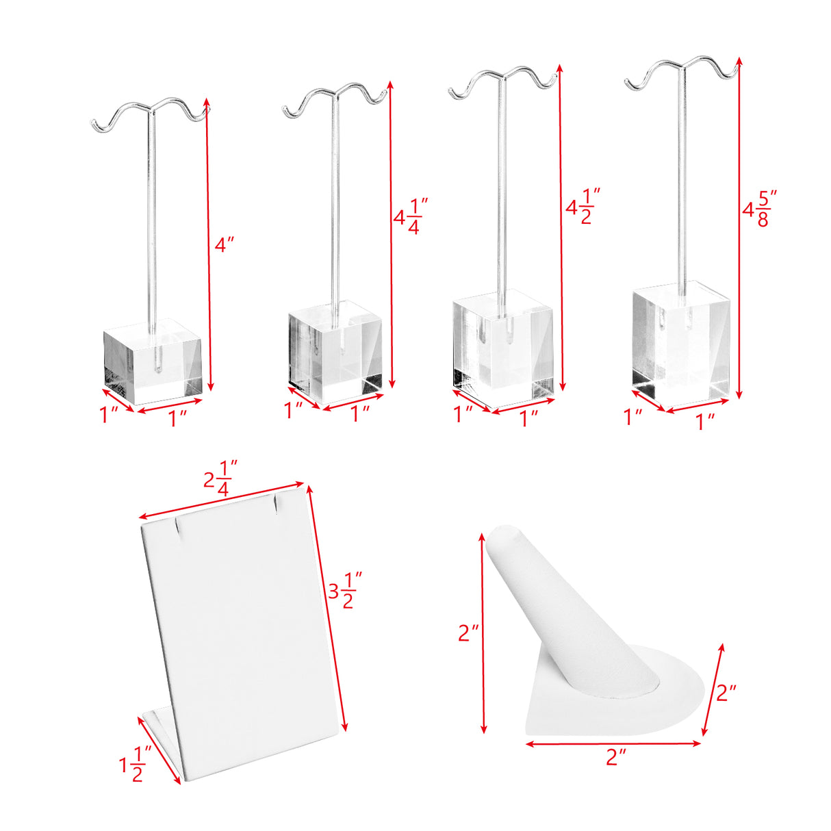12 Pcs Jewelry Display Set, Premium White Faux Leather