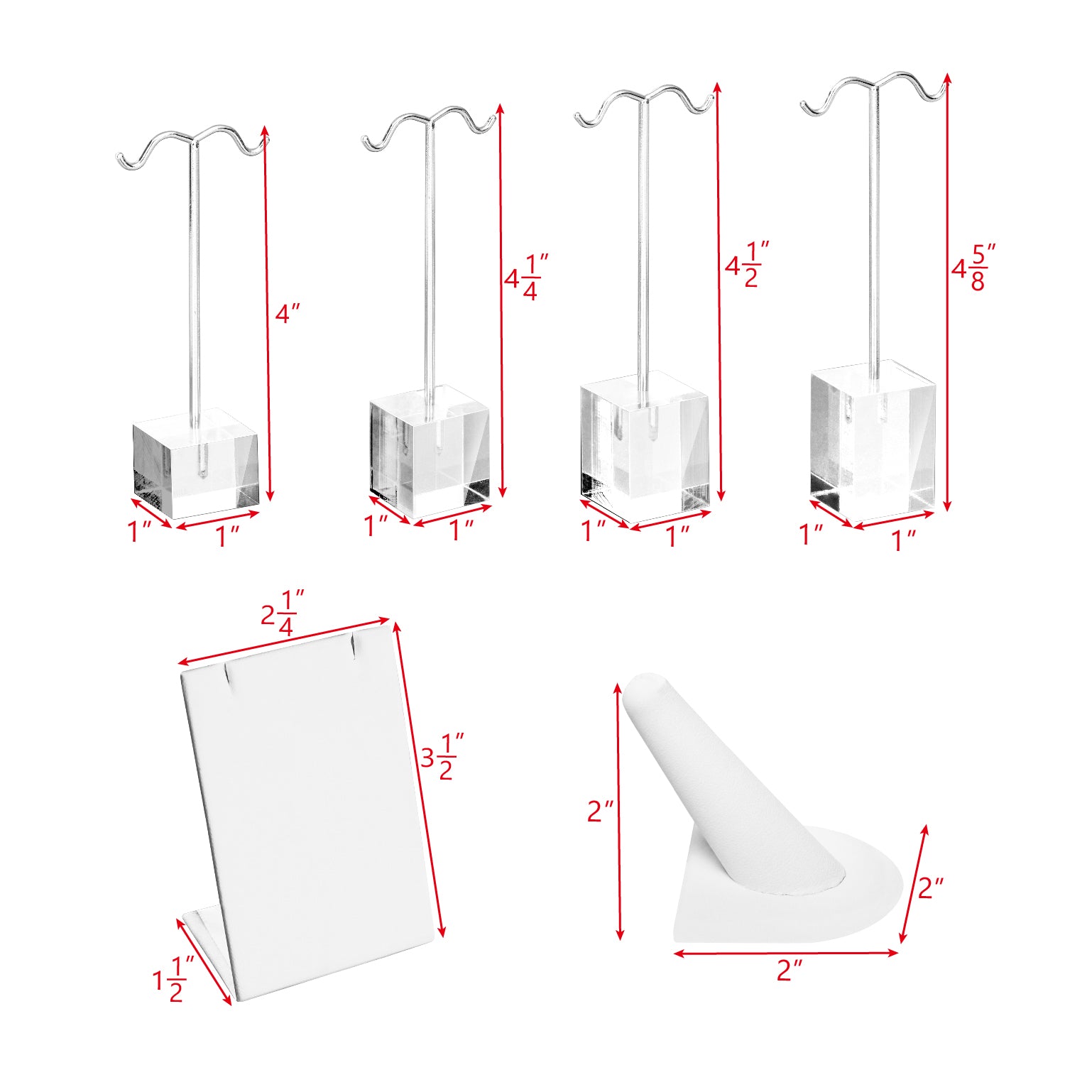 12 Pcs Jewelry Display Set, Premium White Faux Leather