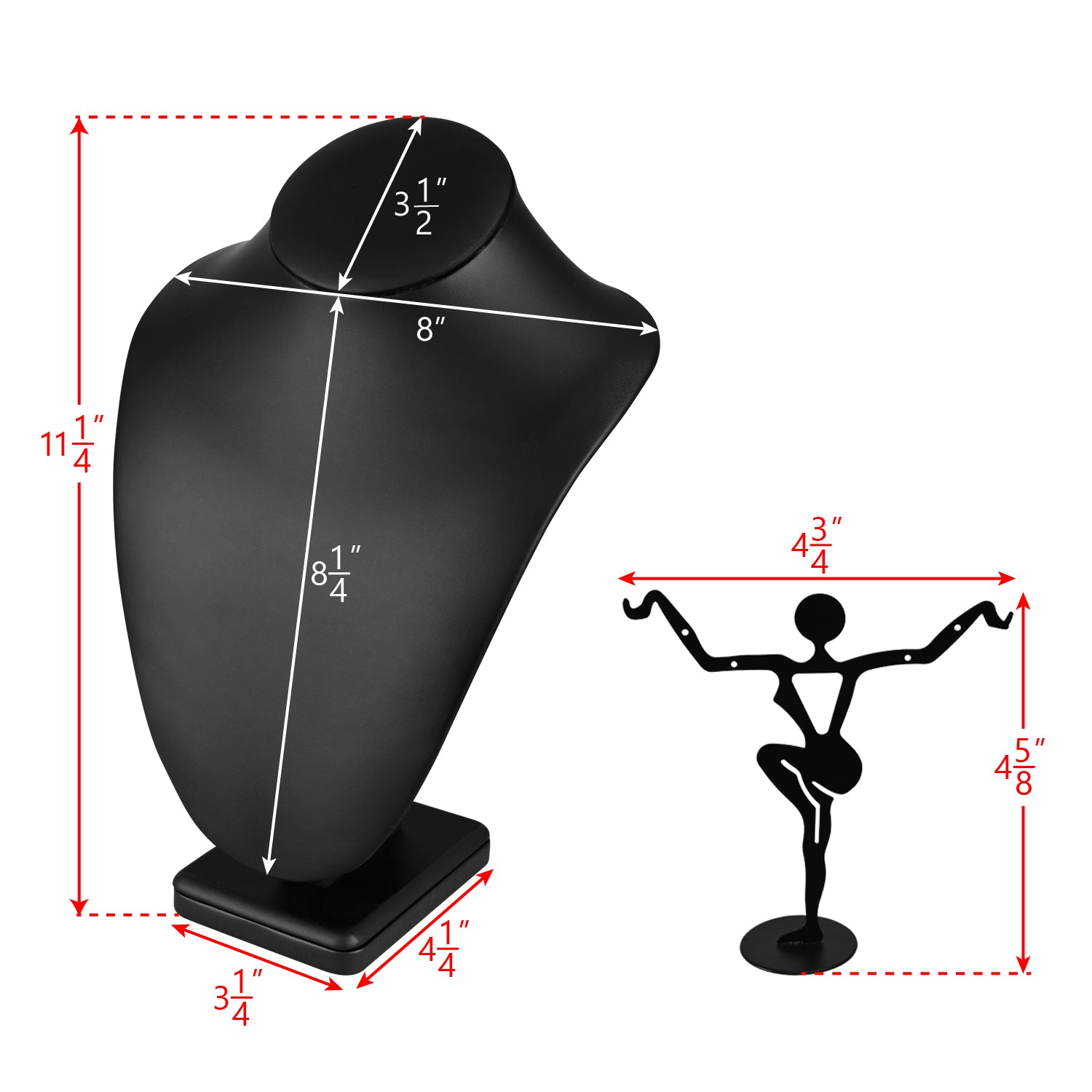 Versatile Premium Black Faux Leather Jewelry Display Set