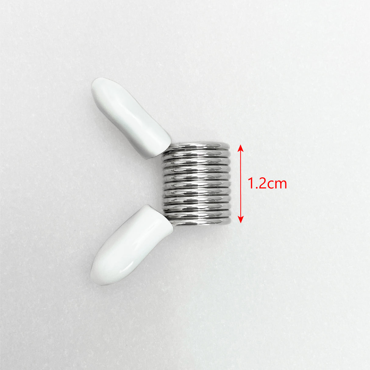 8pcs 0.47inch Stainless Steel Bead Stoppers With White Handle