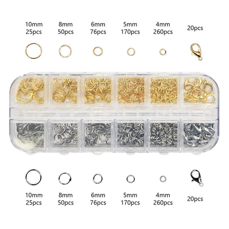 #LD22984 1200Pcs Jewelry findings kit with pliers, gold and silver