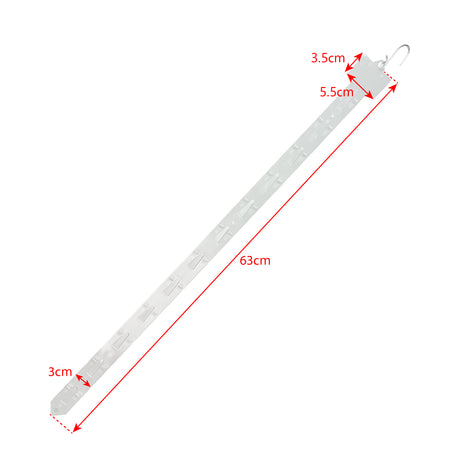10 pieces of 12-slot plastic merchandise strips with hooks, measuring 24.8 inches