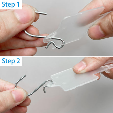 10 pieces of 12-slot plastic merchandise strips with hooks, measuring 24.8 inches