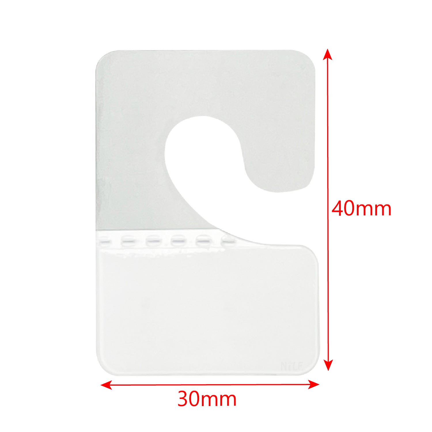 100 pieces of self-adhesive hang tabs/hooks in J-Hook folding style, colored in white
