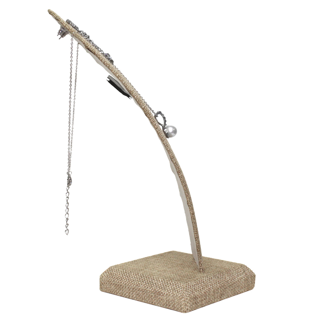 #ND-1021N-N3 Gray Burlap Linen Necklace Display Bust