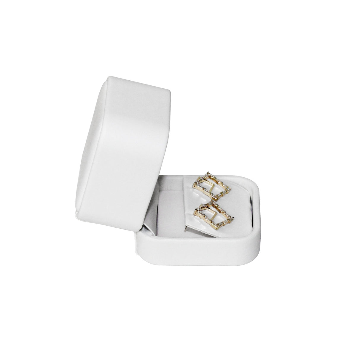 #RCE3 Round Corner Style Faux Leather Earring Box with 2 pcs Packer