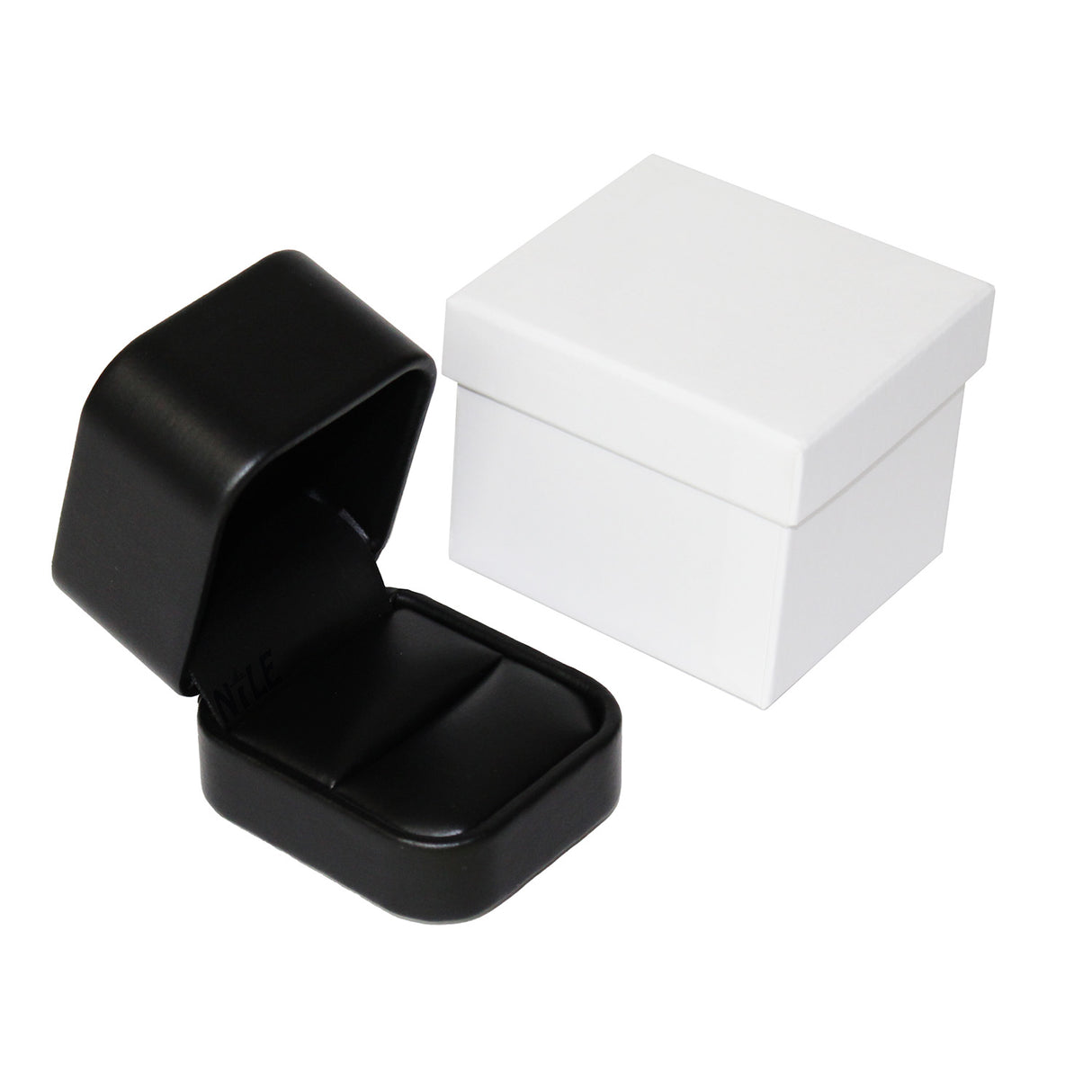 #RCR3 Round Corner Style Faux Leather Single Ring Box with 2 pcs Packer