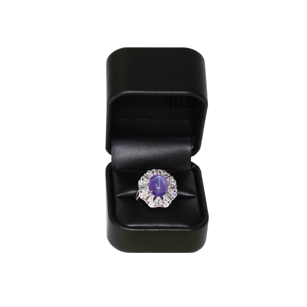 #RCR3 Round Corner Style Faux Leather Single Ring Box with 2 pcs Packer