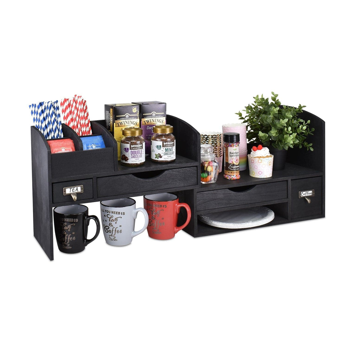 #SAT107 Adjustable Wooden Desktop Organizer Office Supplies Storage