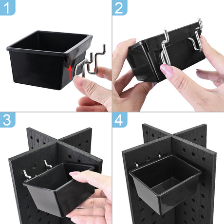 Wooden Rotating Pegboard Display with 12 Bins, Pegboard Storage