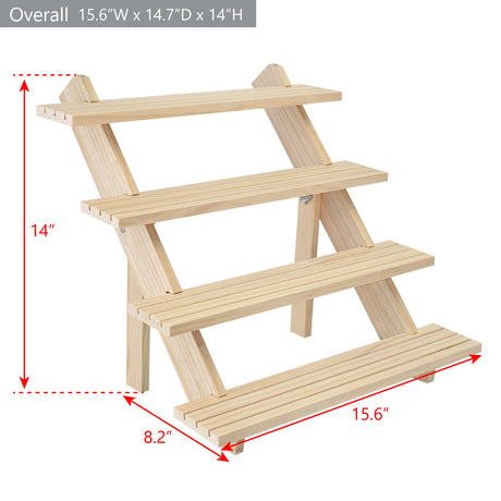 #WD1254  4-Tier Wooden Earring Display, Earring Card Display Rack