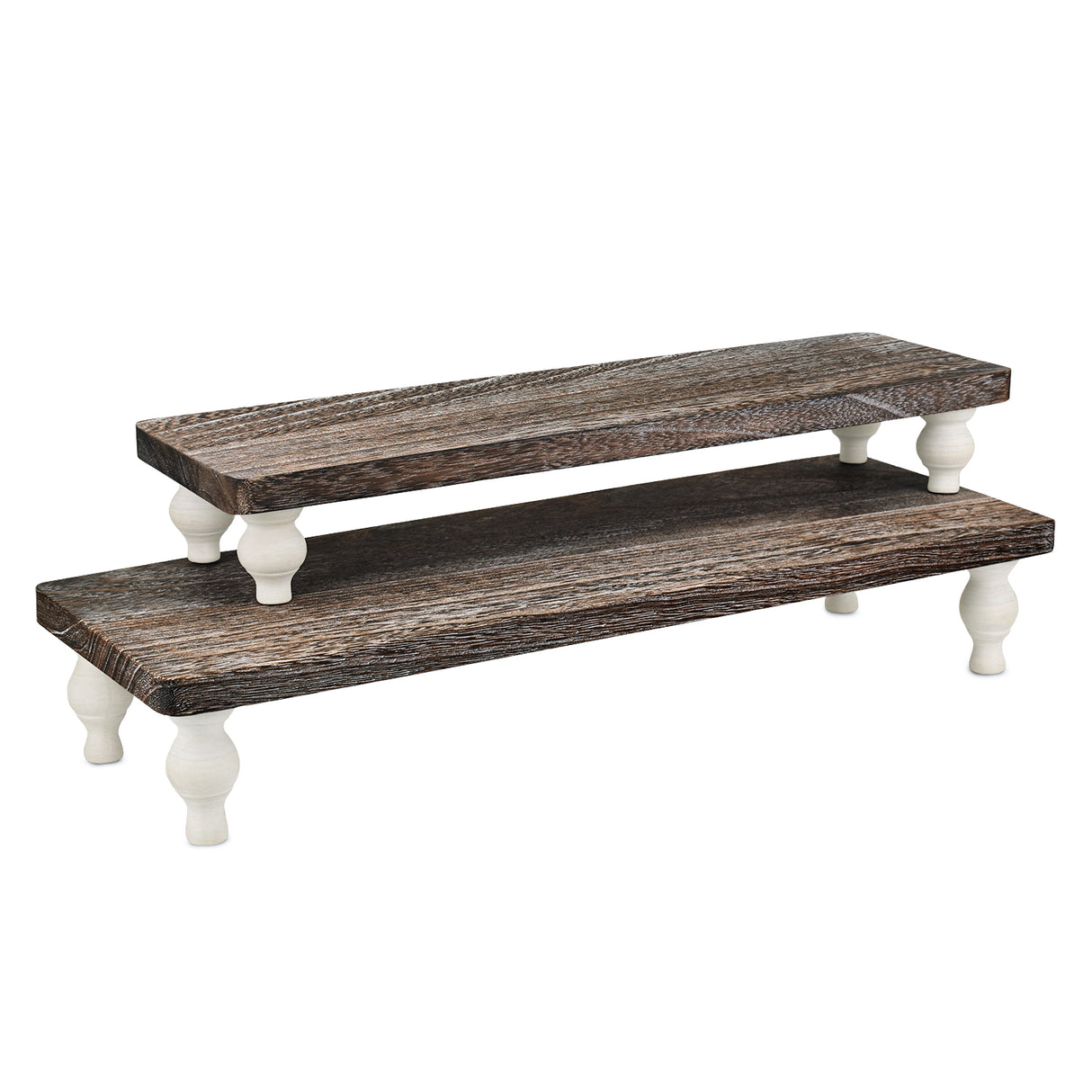#WD2202 2Pcs wood retail display riser stands