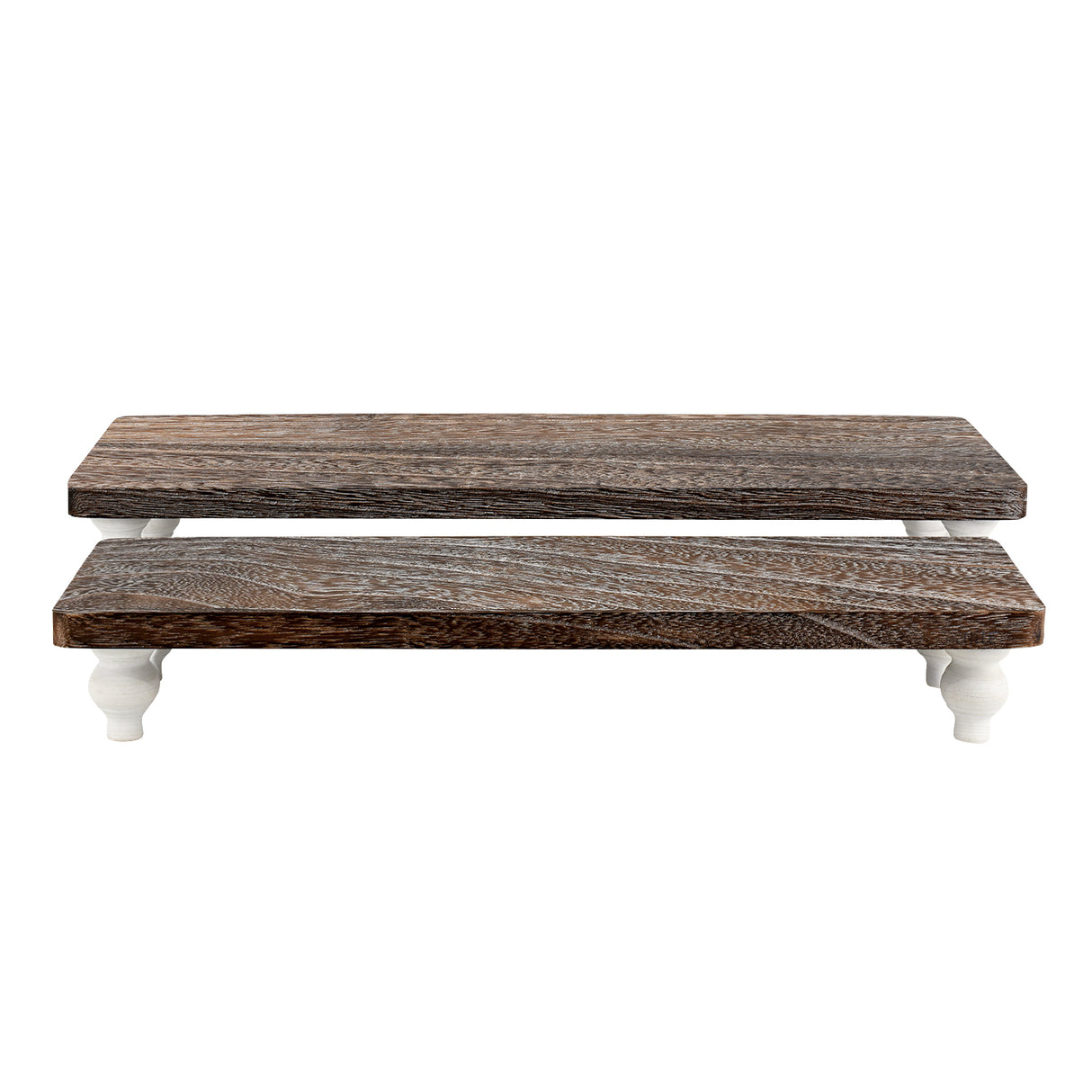 #WD2202 2Pcs wood retail display riser stands