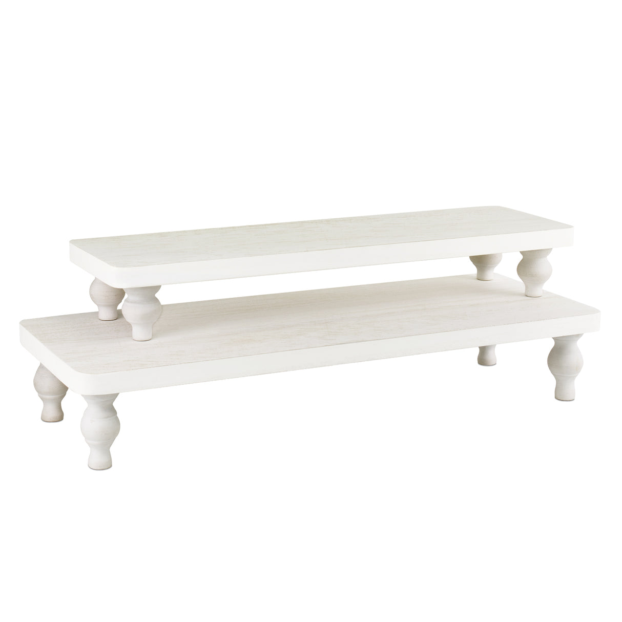 #WD2202 2Pcs wood retail display riser stands
