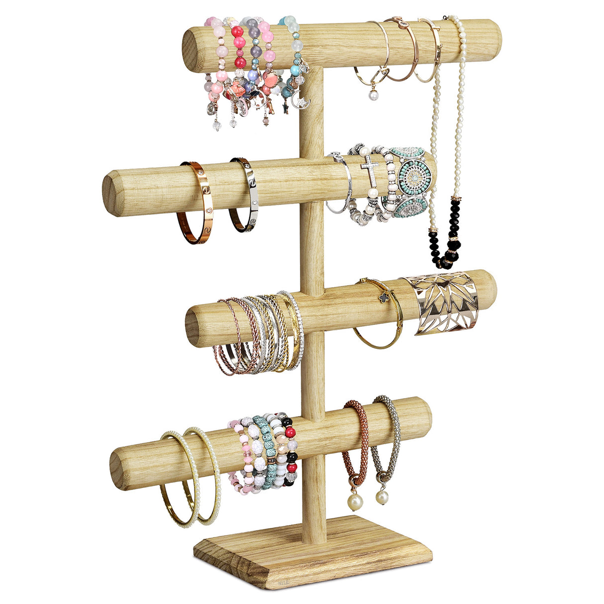 Wooden 4-Tier Jewelry Display Stand