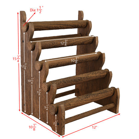 #WD3805-BR Antique Wooden 5 Tier Bracelet Display Rack