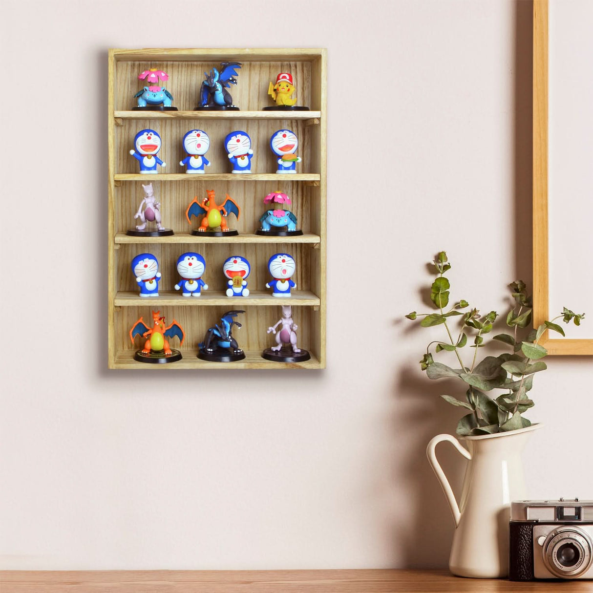 #WD5063 5-Shelf Wall-Mounted Freestanding Wooden display rack