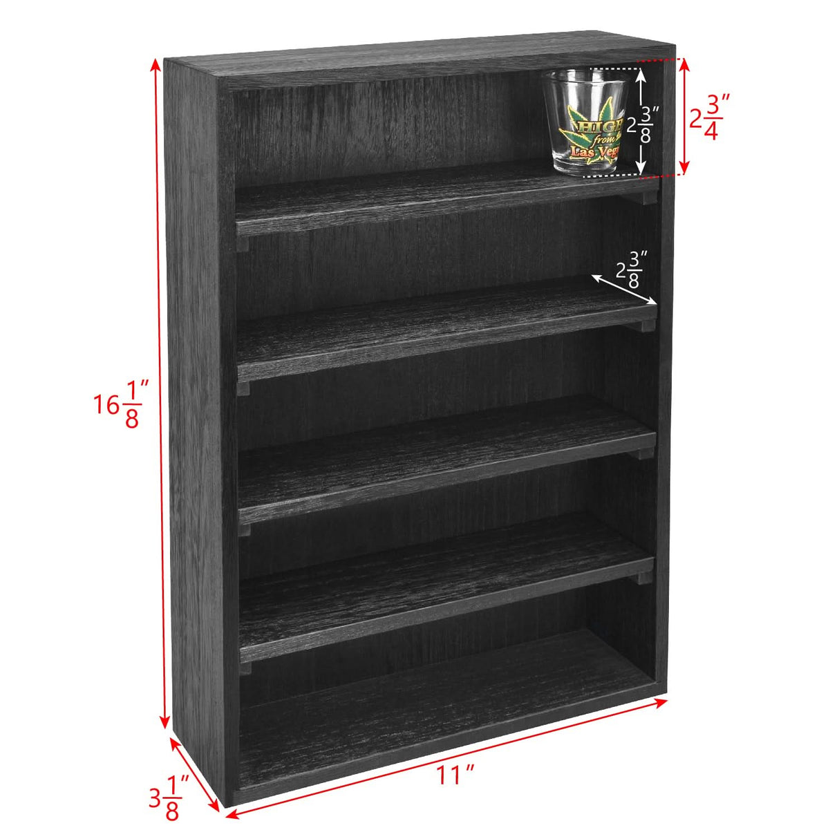 #WD5063 5-Shelf Wall-Mounted Freestanding Wooden display rack
