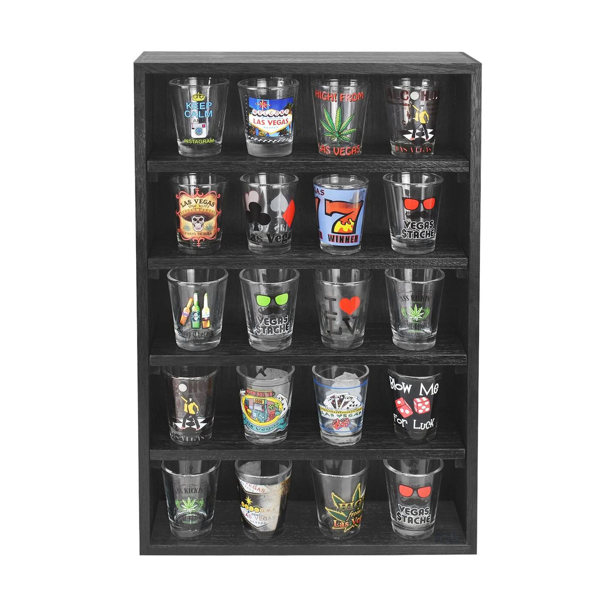 #WD5063 5-Shelf Wall-Mounted Freestanding Wooden display rack