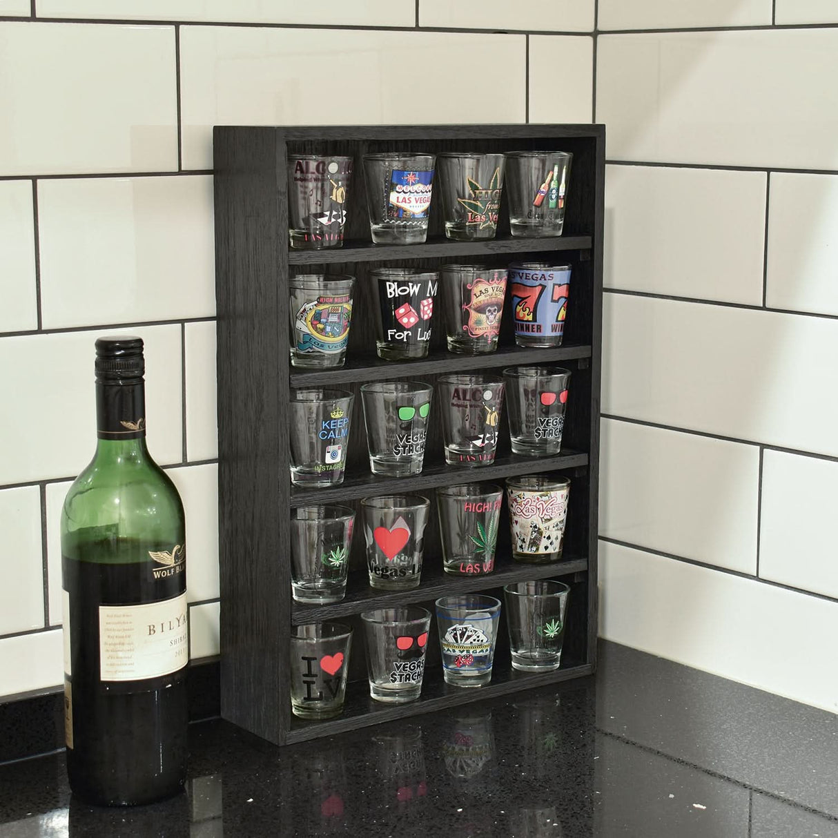 #WD5063 5-Shelf Wall-Mounted Freestanding Wooden display rack