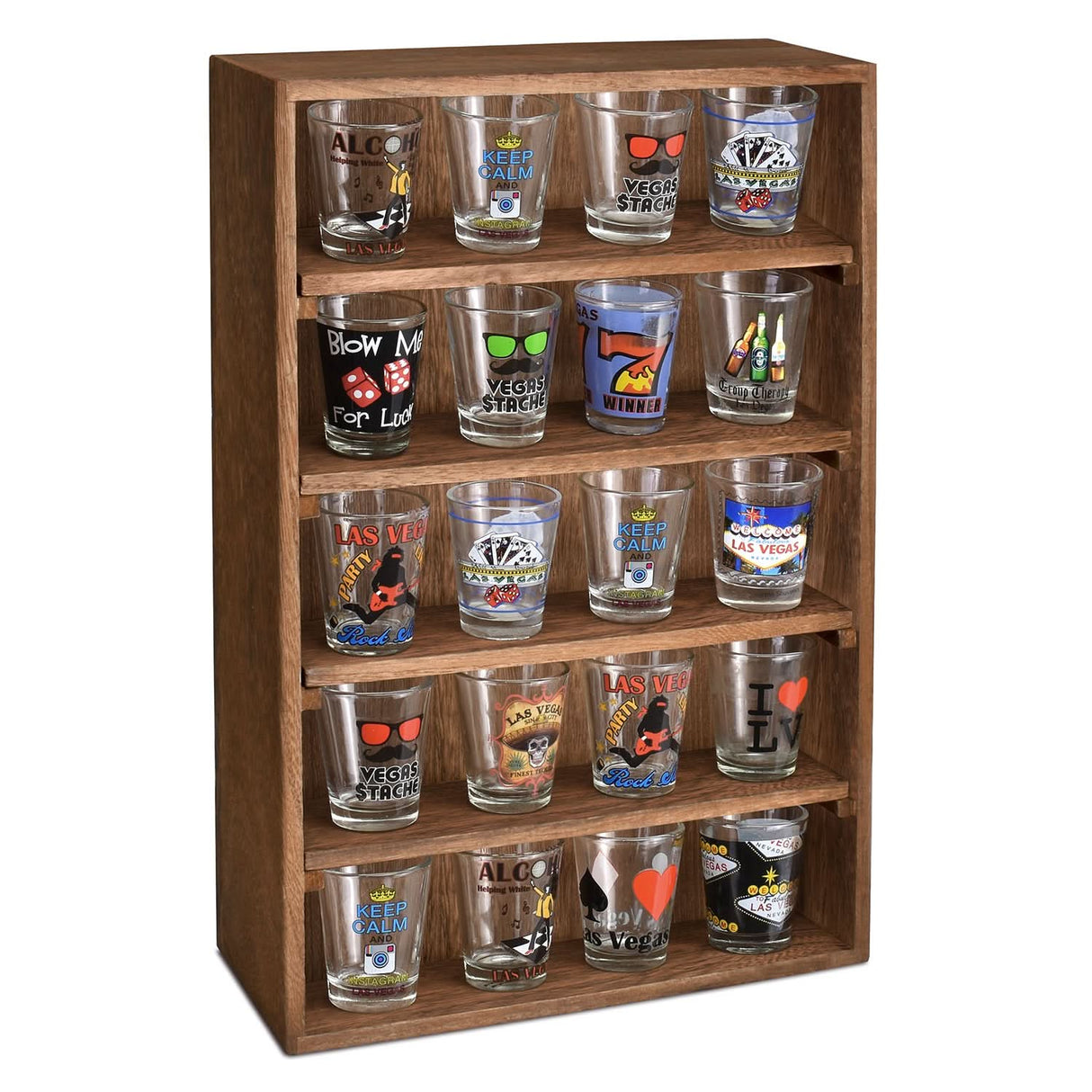 #WD5063 5-Shelf Wall-Mounted Freestanding Wooden display rack