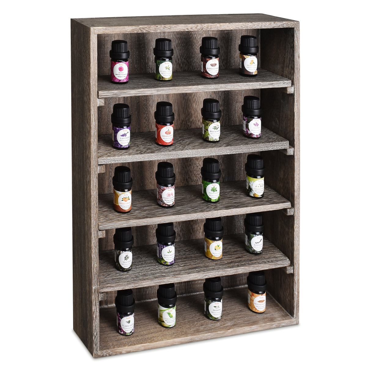 #WD5063 Wall-Mounted Freestanding Wooden 5-Shelf Rack