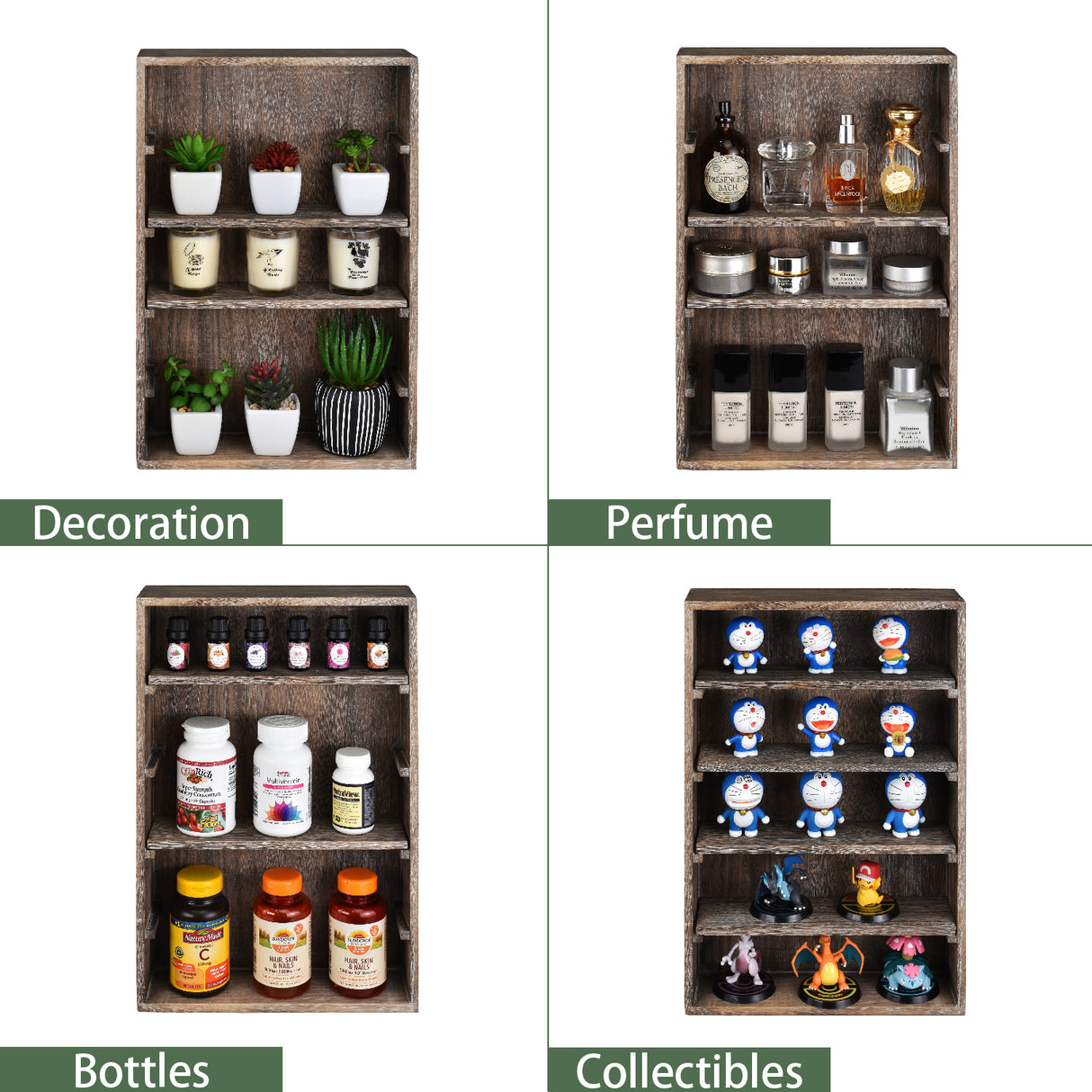 #WD5063 Wall-Mounted Freestanding Wooden 5-Shelf Rack