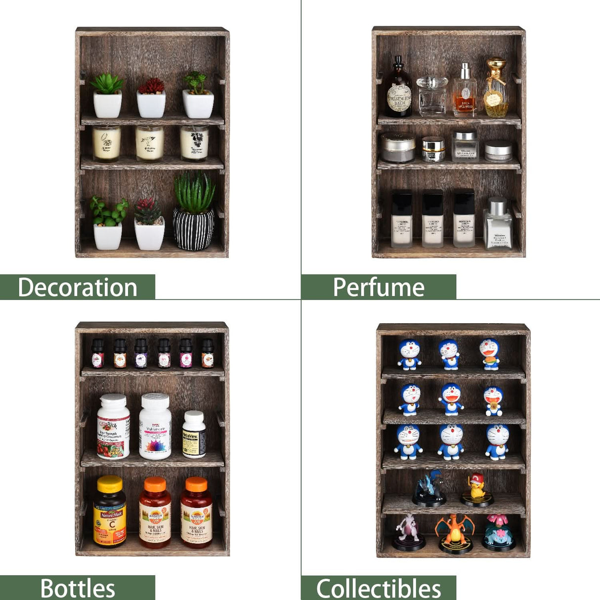 #WD5063 5-Shelf Wall-Mounted Freestanding Wooden display rack