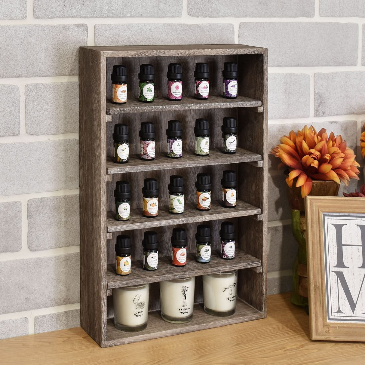 #WD5063 5-Shelf Wall-Mounted Freestanding Wooden display rack