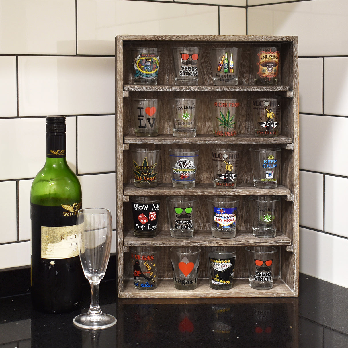 #WD5063 Wall-Mounted Freestanding Wooden 5-Shelf Rack