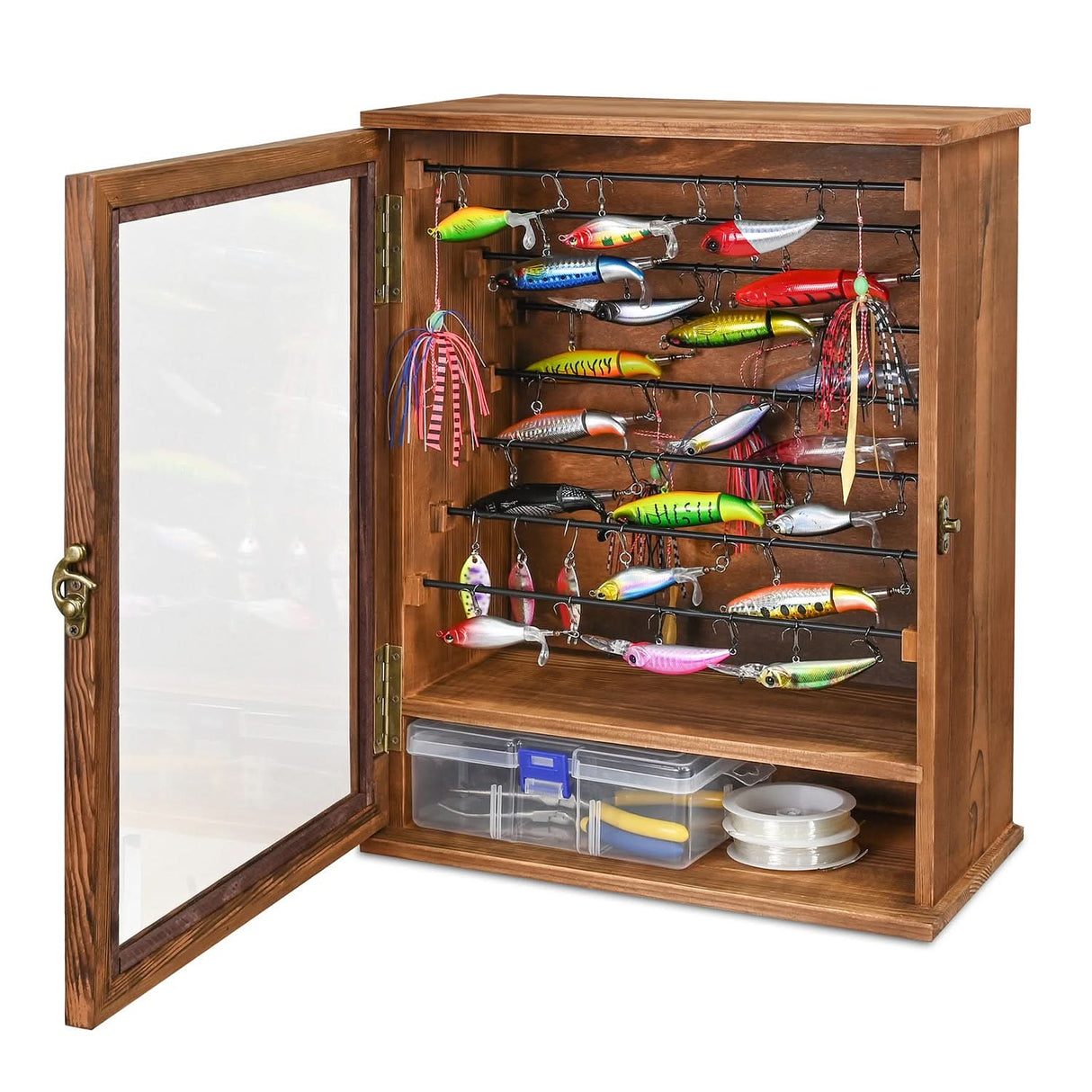 #WD5100BR 8 Metal Rods Jewelry, Keychain, Fishing Lure Cabinet