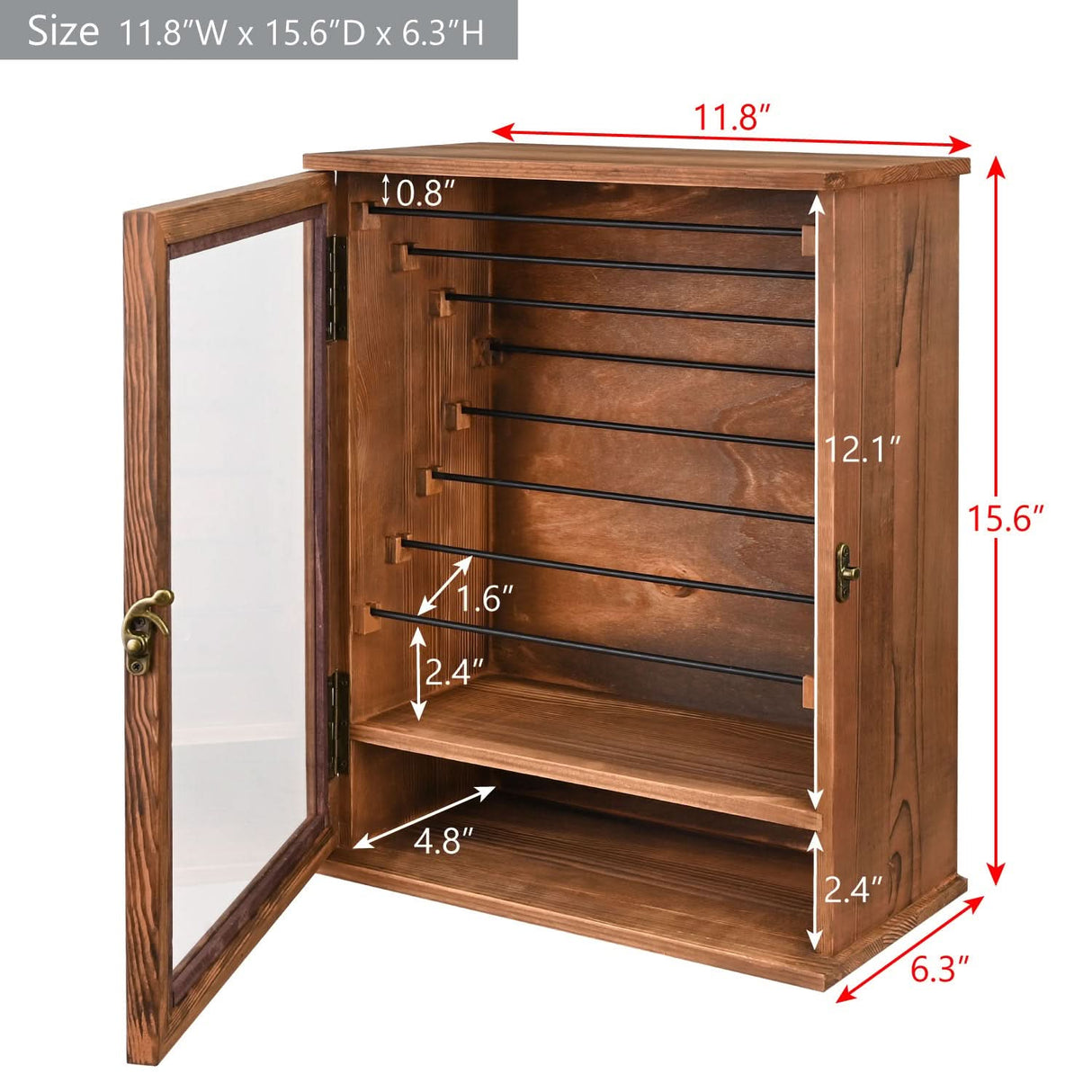 #WD5100BR 8 Metal Rods Jewelry, Keychain, Fishing Lure Cabinet