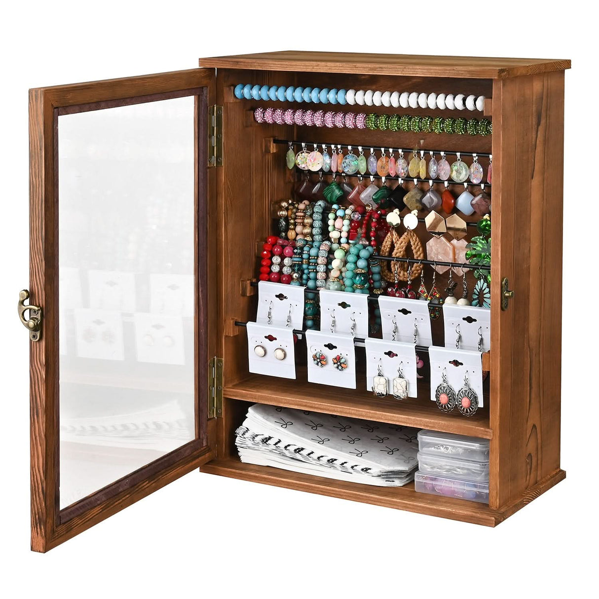 #WD5100BR 8 Metal Rods Jewelry, Keychain, Fishing Lure Cabinet