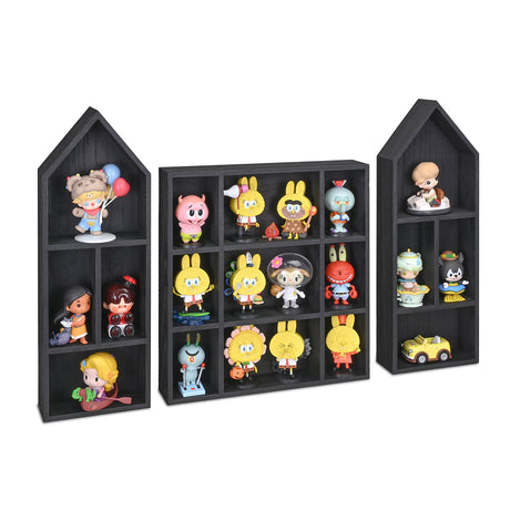 #WD5773 3 Pcs Set Wooden Shadow Cubby Box Display Shelf Shadow Box for Collectibles