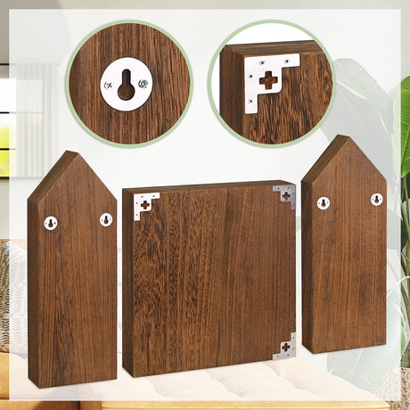 #WD5773 3 Pcs Set Wooden Shadow Cubby Box Display Shelf Shadow Box for Collectibles