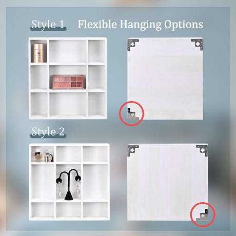 #WD5773 3 Pcs Set Wooden Shadow Cubby Box Display Shelf Shadow Box for Collectibles