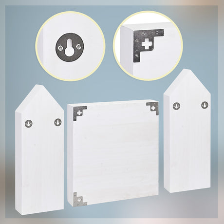 #WD5773 3 Pcs Set Wooden Shadow Cubby Box Display Shelf Shadow Box for Collectibles