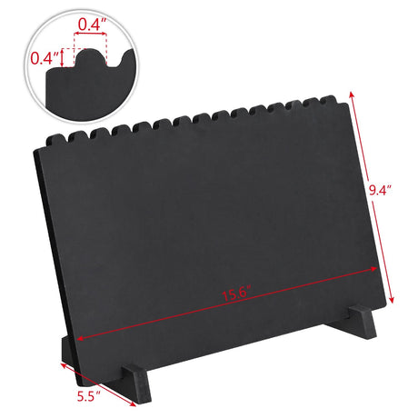 #WD609L-BK Portable Wooden Plank Necklace Display Stand for 15 Necklaces, Black Color