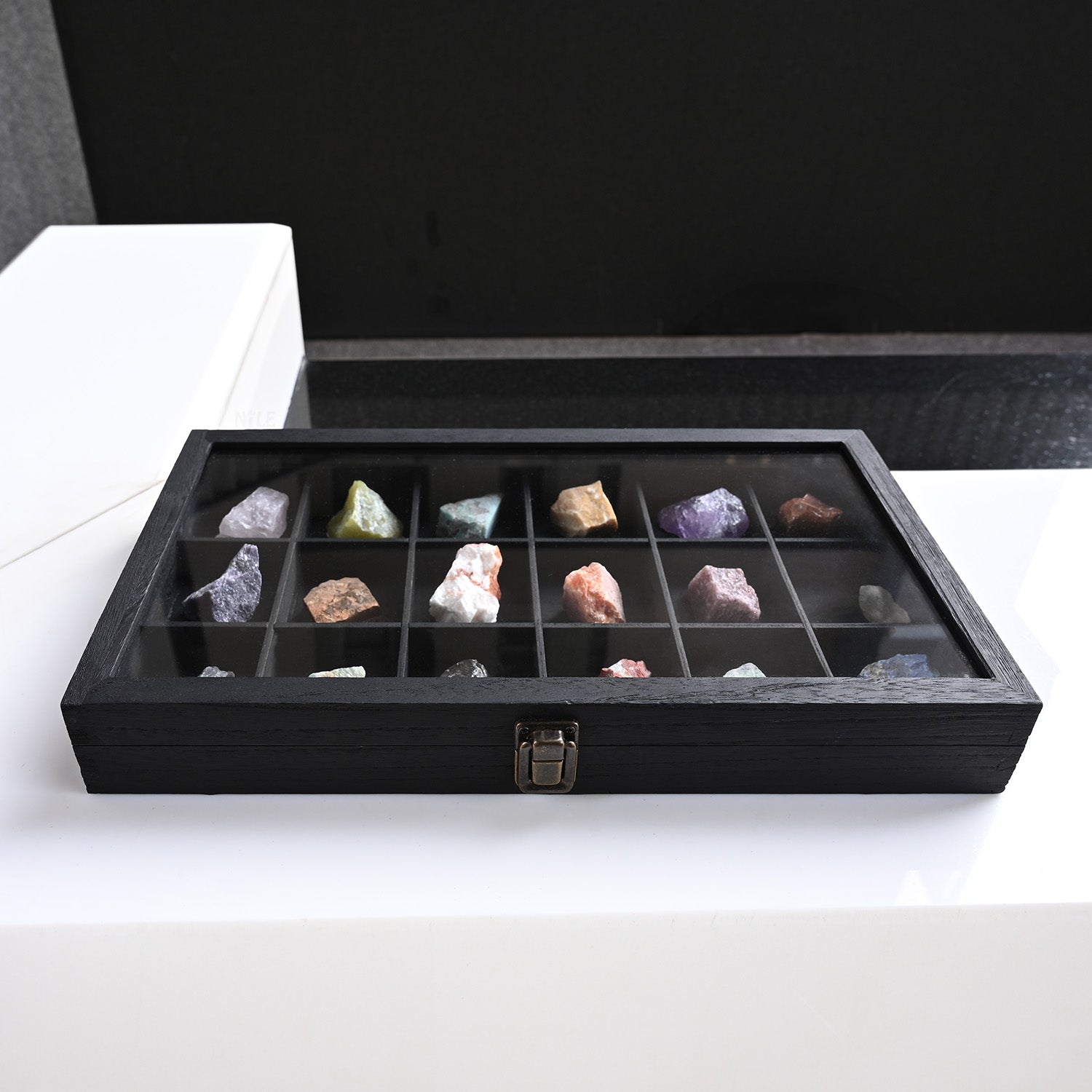 #WD63 Wooden 18 Compartment Jewelry Storage Case