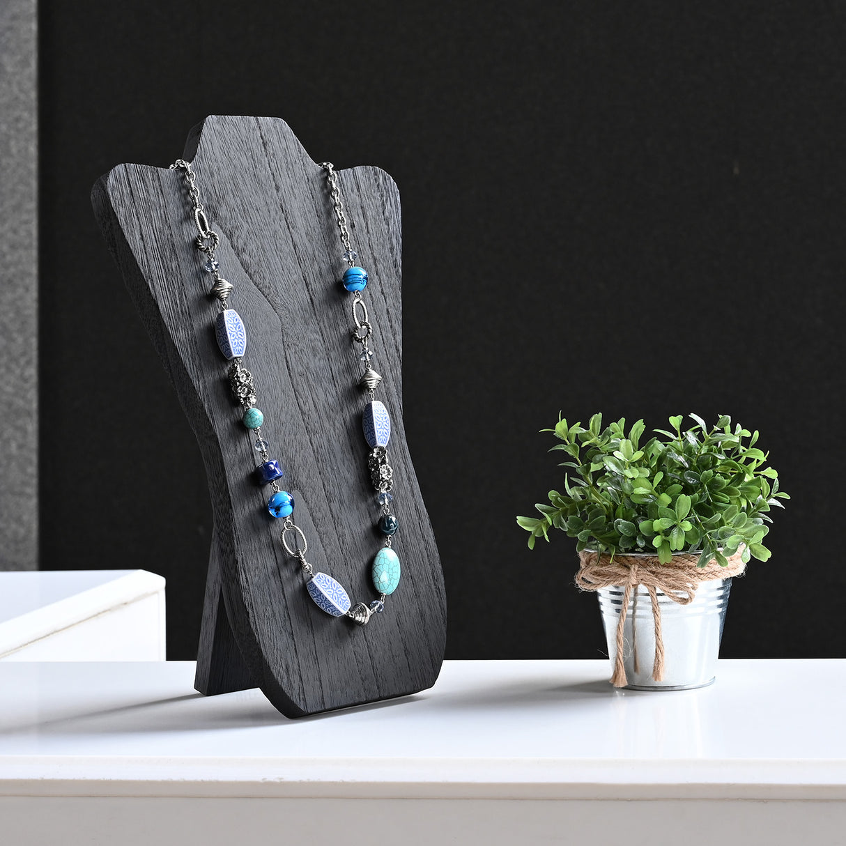 #WD67-3 Foldable Wooden Easel Necklace Display