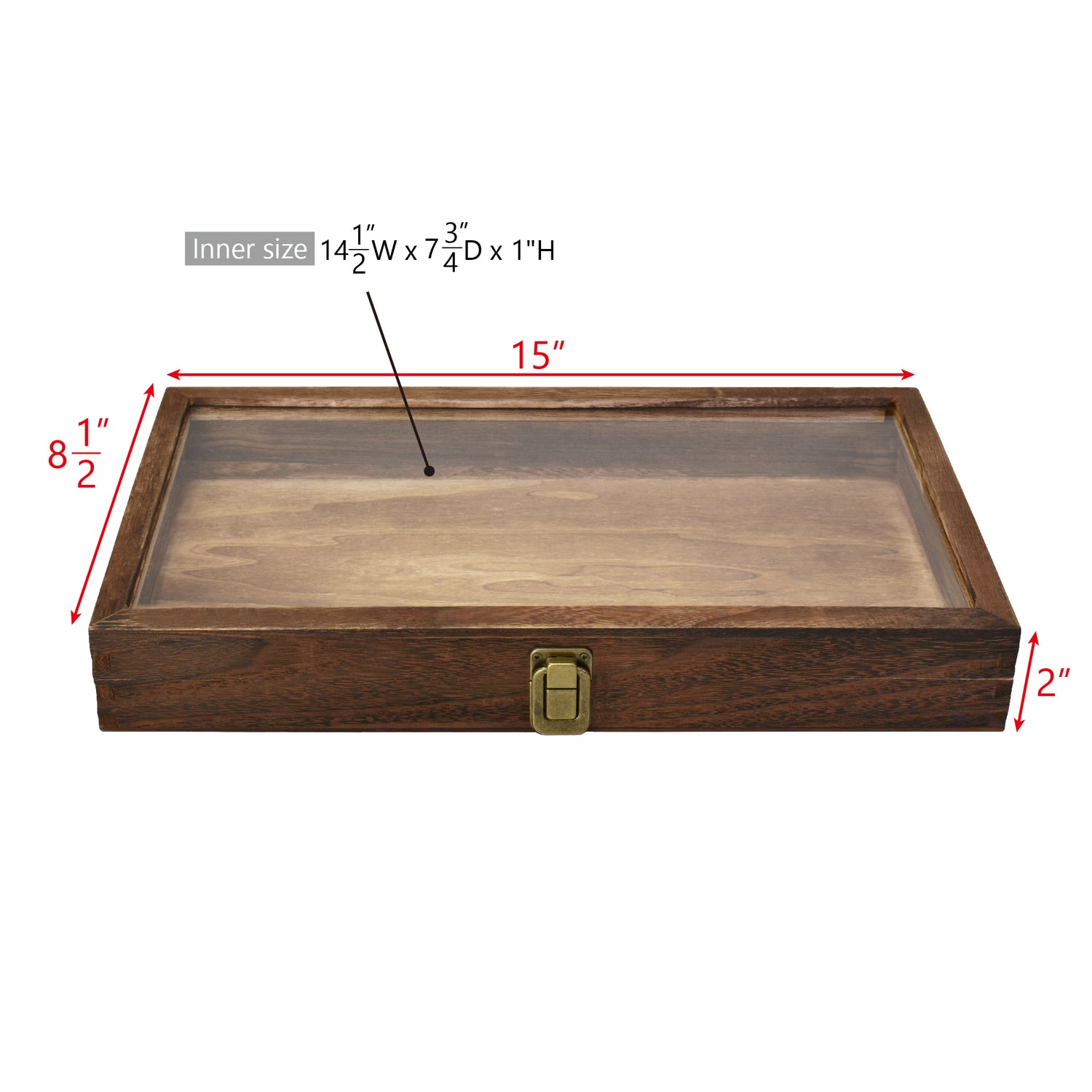 Wooden Jewelry Display Case with Glass Lid-Nile Corp