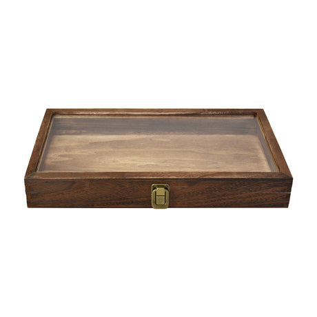 Wooden Jewelry Display Case with Glass Lid-Nile Corp