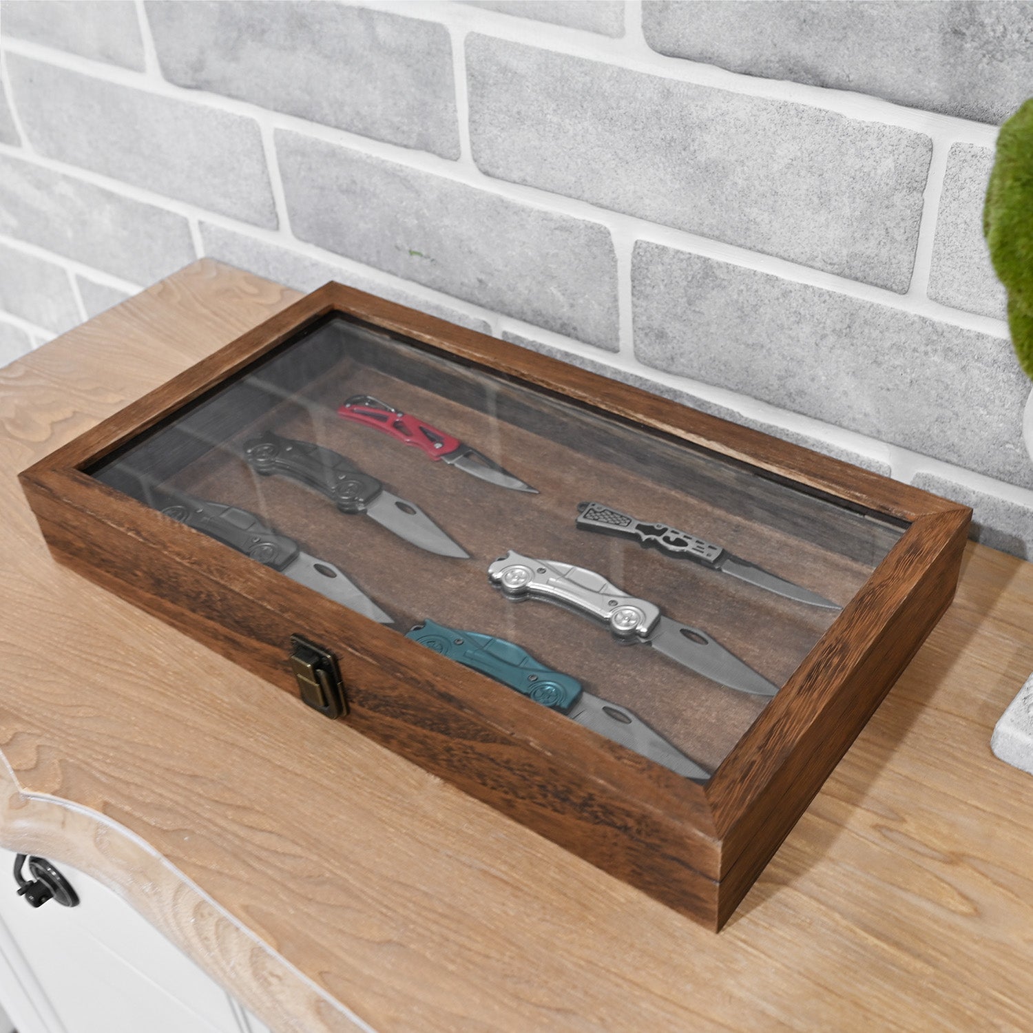 Wooden Jewelry Display Case with Glass Lid-Nile Corp