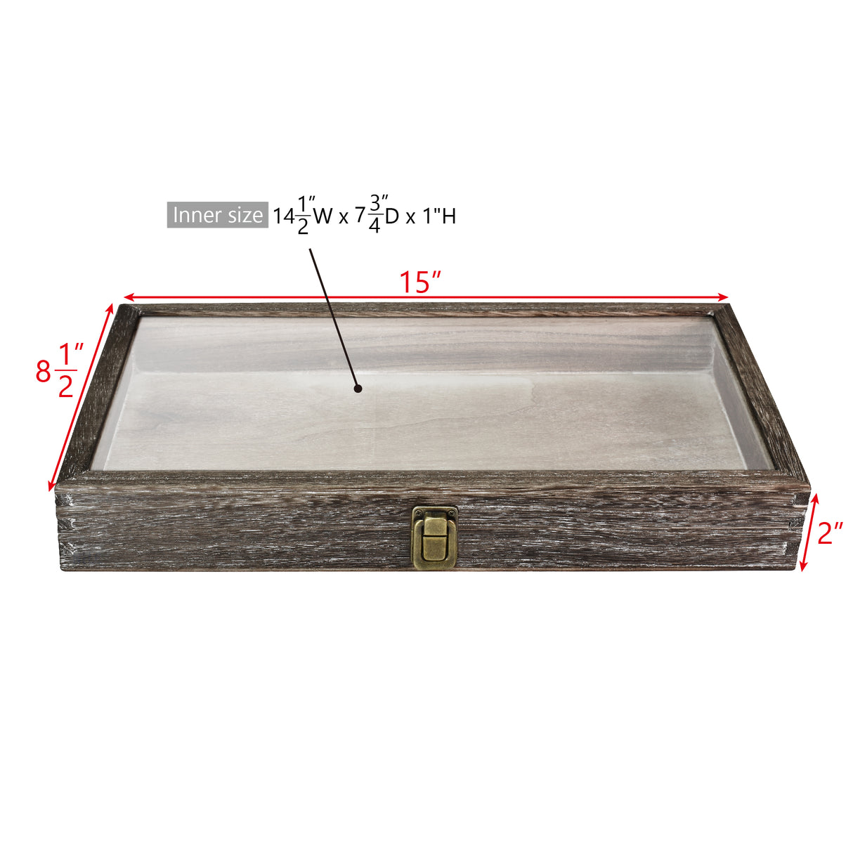 Wooden Jewelry Display Case with Glass Lid-Nile Corp